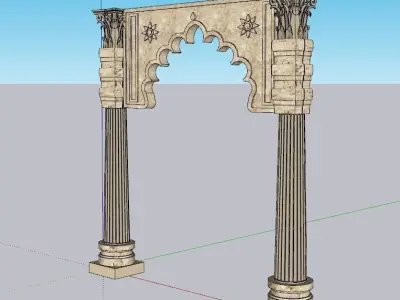 indian jodhpuri stone arch  Low-poly 3D model