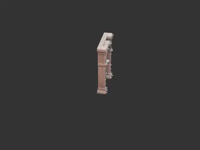 Castle Dungeon Door with Iron Hinges Low-poly 3D model purchase