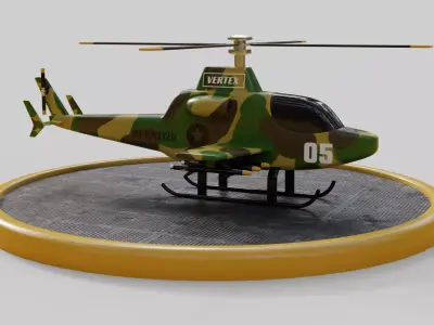3D helicopter in camouflage 3D model