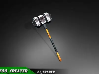 Fantasy Battle Mace low poly 3d model Low-poly 3D model