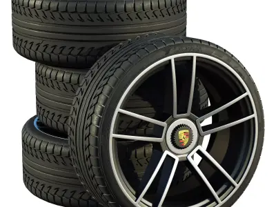 Porsche wheels 3D model by zifir3d from CGTrader