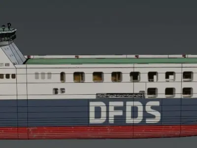 DFDS Ro-Ro Cargo Ship Low-poly 3D model