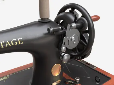 Vintage Hand Crank Sewing Machine 3D model
