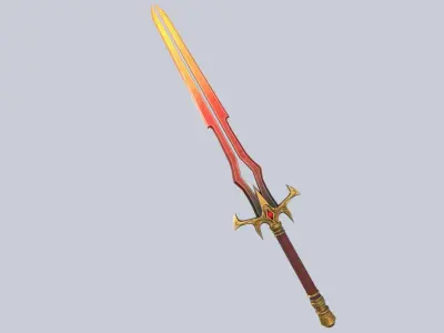 Fire blade Low-poly 3D model buy