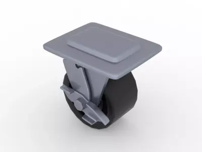 caster wheels Low-poly 3D model