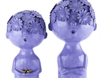 Vases two figurines 3D model