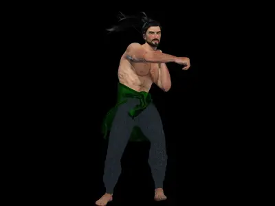 Realistic 3D Samurai Warrior Character Man for Blender Autodesk 3D model