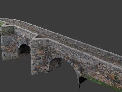 Scanning Roman Bridge 3D Low-poly 3D model