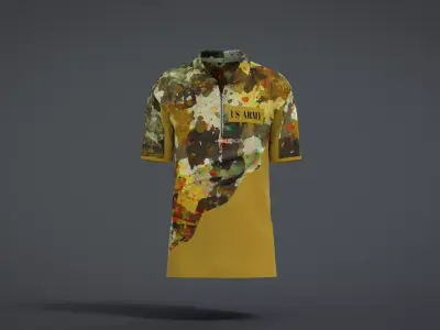 Military Outfit - T-shirt Low-poly 3D model 30