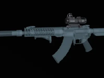 Leupold Mark 4 HAMR Scope with DeltaPoint Red Dot Sight  Low-poly 3D model