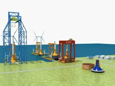 Offshore Wind Power Station 3D model