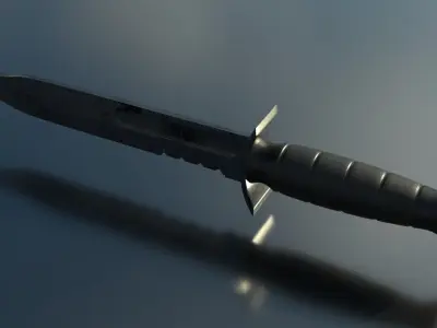 Combat Knife Low-poly 3D model 2