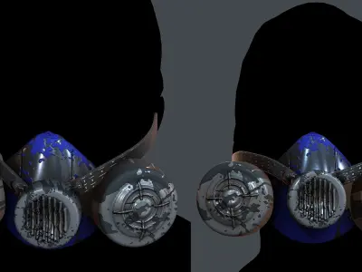 Gas mask helmet 3d model scifi Low-poly Low-poly 3D model Low-poly 3D model buy