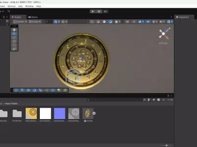 Gold Rune Coin PBR Low-poly 3D model