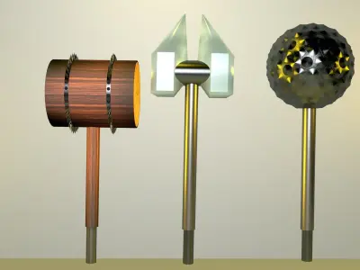 Cartoon Melee weapons 3D model