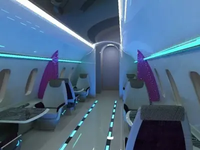 Private Jet Interior Free 3D model