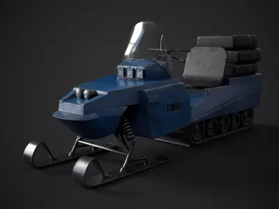 Sci Fi Arctic Tracked Utility Vehicle PBR 3D model