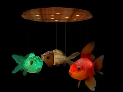 Chinese fish  lantern  3D model