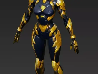 female thunder sentinel 3D model