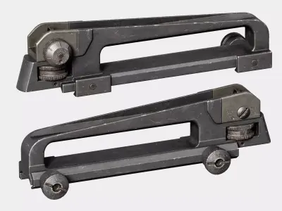 AR15 M4A1 Modular Rearsight Carry Handle Customizable Low-poly 3D model