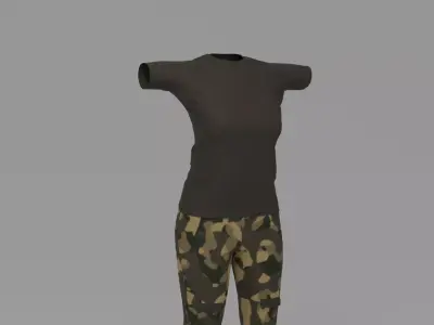 Military Woman Uniform Low-poly 3D model
