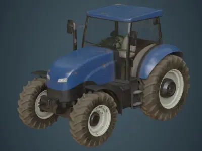 Tractor 1B Low-poly 3D model