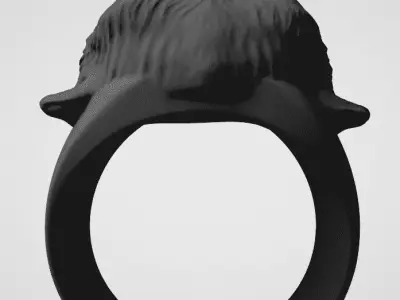 Lion face men ring 3D jewllery Model  3D model