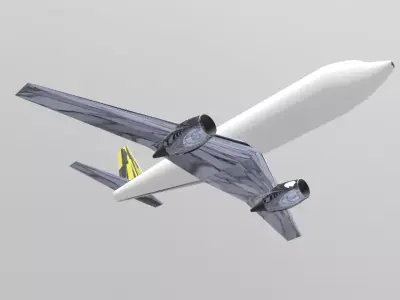 Fictional Twin Engine Jetliner a319 series Inspired 3D model
