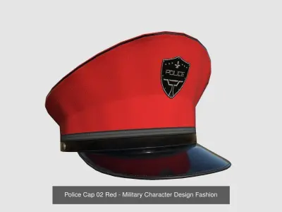 10 Police Caps - Military Character Design Fashion 3D Model Pack