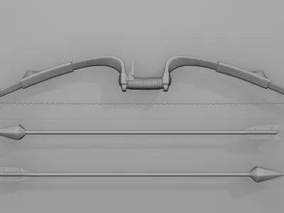 Bow and Arrow Low-poly 3D model