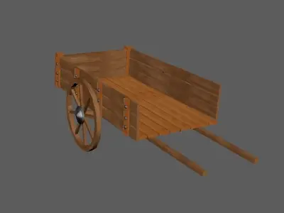 Western Style Cart Low-poly 3D model