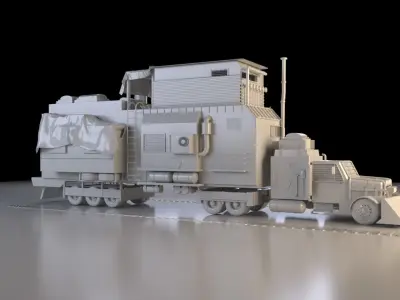 Semi Truck T 500 Free low-poly 3D model