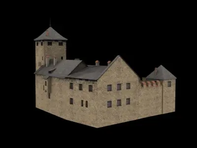 Castle 1 medieval Low-poly 3D model