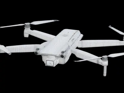 3D Drone Quad Flight HD Video 3D model