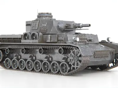 Panzer IV Panzer 4 Medium Tank WWII German Tank Short Barrel 3D model