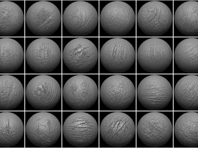 77 Wood Brush-ZBrush Vdm-Blender VDM-Alpha-Vol 09 3D model