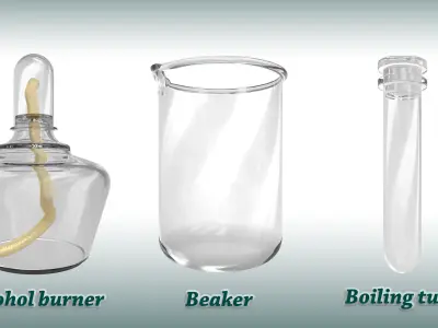 33 Laboratory glasswares 3D Model 3D model