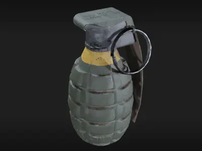 MK2 Grenade game asset Low-poly 3D model