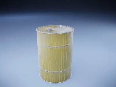 yellow metal barrel Low-poly 3D model