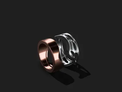 2 piece Married  ring 3D model