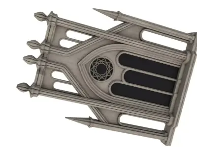 Gothic Window 3D model 2