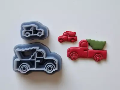 Chrismas Truck - Polymer Clay Cutter 3D model