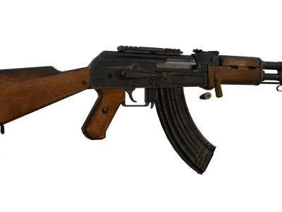 AK 47 3D Model Fully Rigged Game-Ready Low-poly 3D model