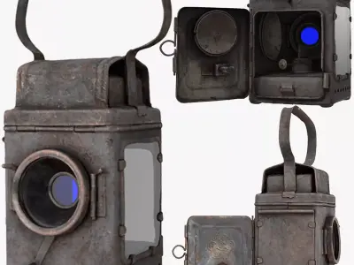 Railroad Hand Lamp Low-poly 3D model