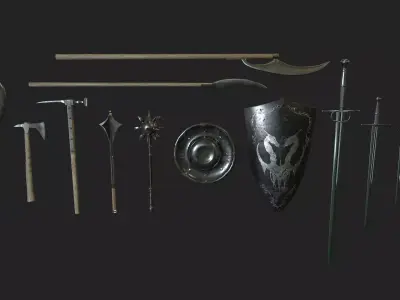 Medieval Weapon Pack Low-poly 3D model purchase