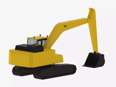 Excavator Construction PC210LC Simplified Low-poly 3D model