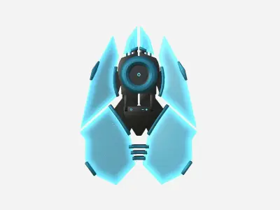 SciFi Shield A01 Black Blue - Sci Fi Weapon Design Low-poly 3D model