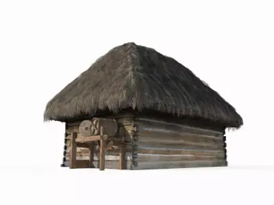 Medieval Thatched Cottage 3D model