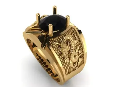 dragon ring 3D print model 7