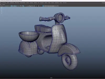 Free Cartoon Scooter Fully Rigged Stylized 3D Model Animation Free low-poly 3D model
